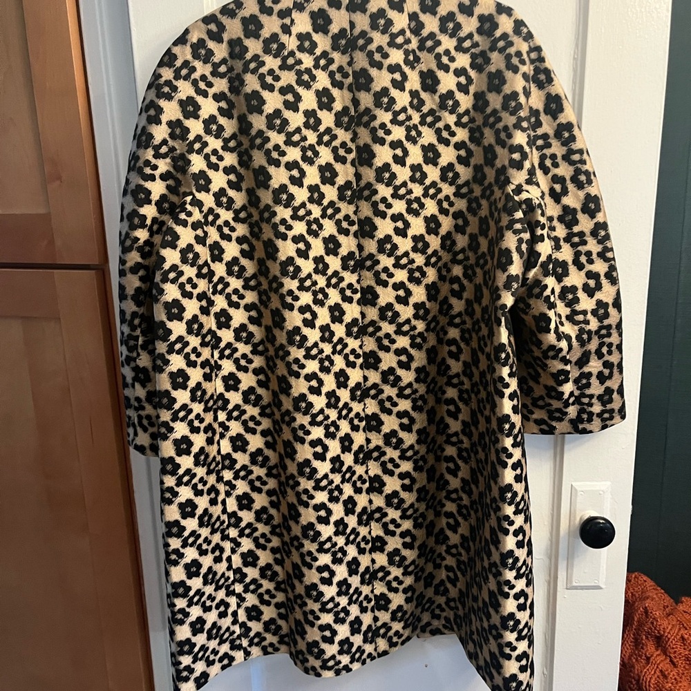 Ann Taylor Leopard Print Coat - Black and Tan - Picture 3 of 5